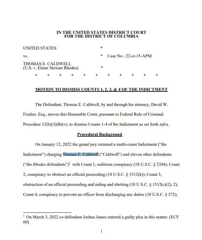 Thomas Caldwell Indictment